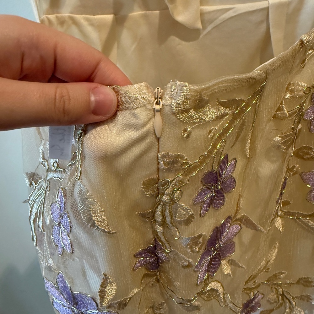 Lucy in the Sky Tank Tie Back Floral Embellished Mini Dress size Small - Picture 6 of 8